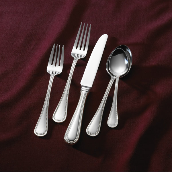 Cuisinart Stainless China Beaded Edge 34 Piece Flatware Lot Flatware